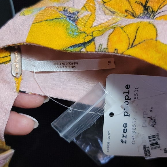 Free People Tegan Pink Floral Long Sleeve Dress Size 10 - Picture 5 of 6